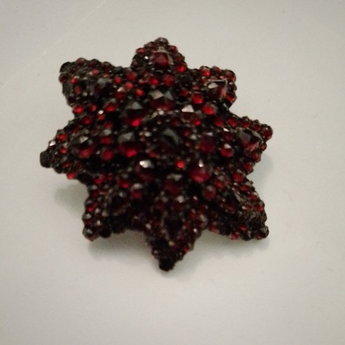 Antike granat brosche silber - granat,