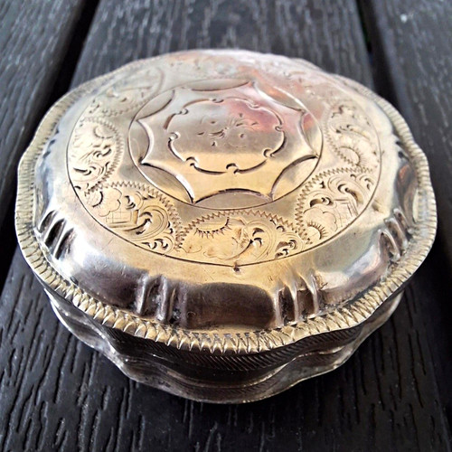 Antike biedermeier silberdose - biedermeier,