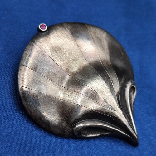 Modernist silber brosche - silber, 925