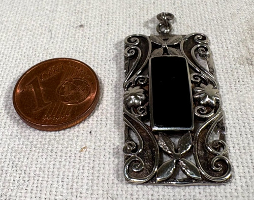 Anhänger 925 silber onyx - 925, silber;