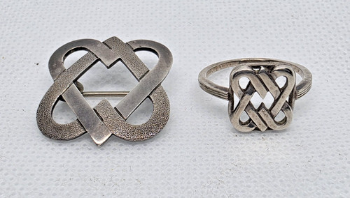 Ring brosche silber 2 - ring,