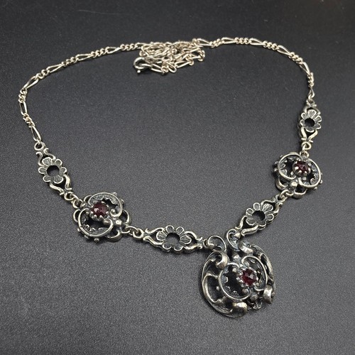 Silber tracht granat collier - silber,