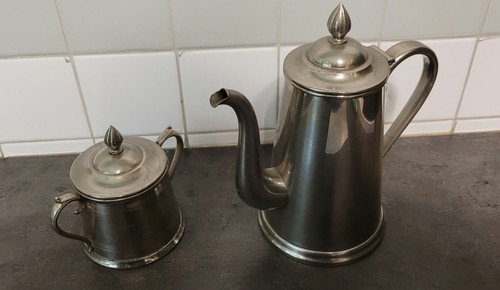 Versilberte kanne und dose - kanne,